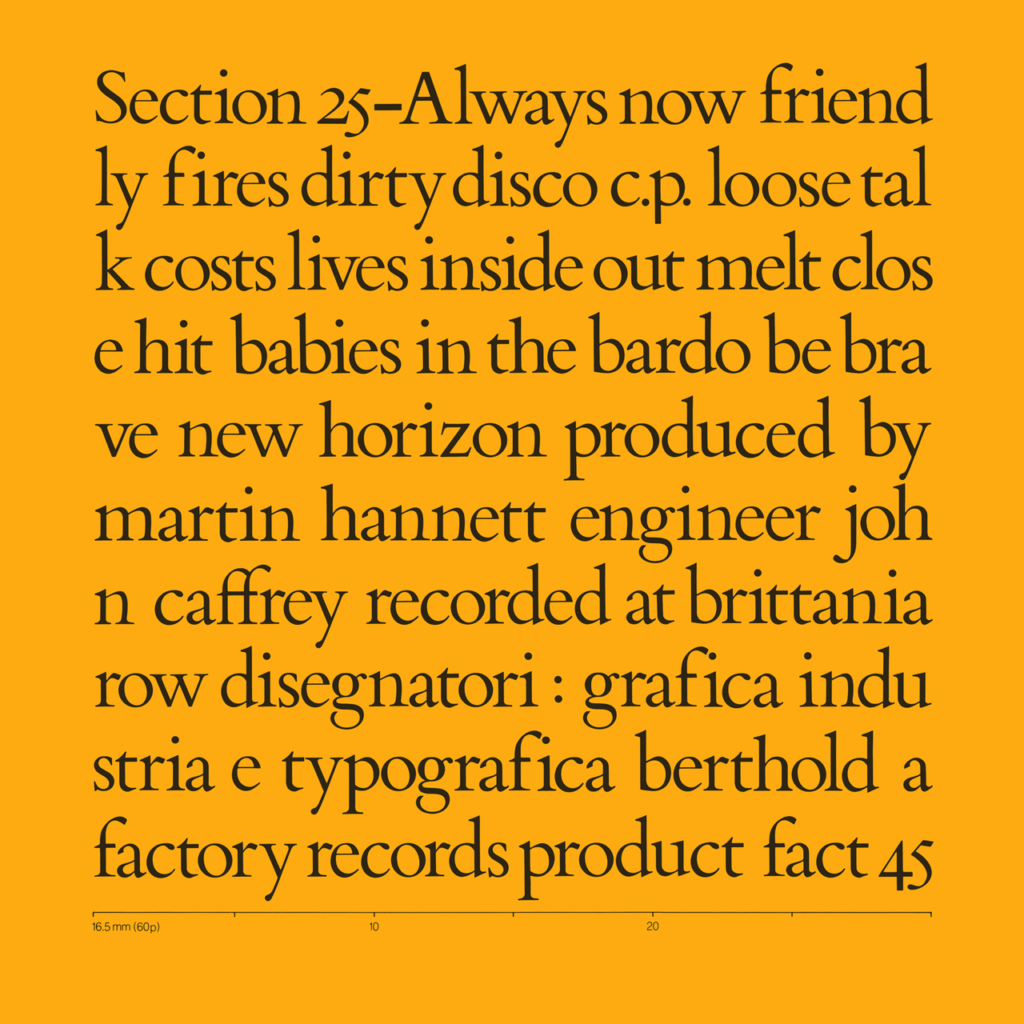 Section 25, Always Now, 1981. Design : Peter Saville.